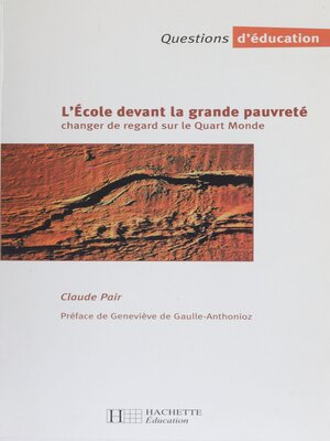 cover image of L'École devant la grande pauvreté